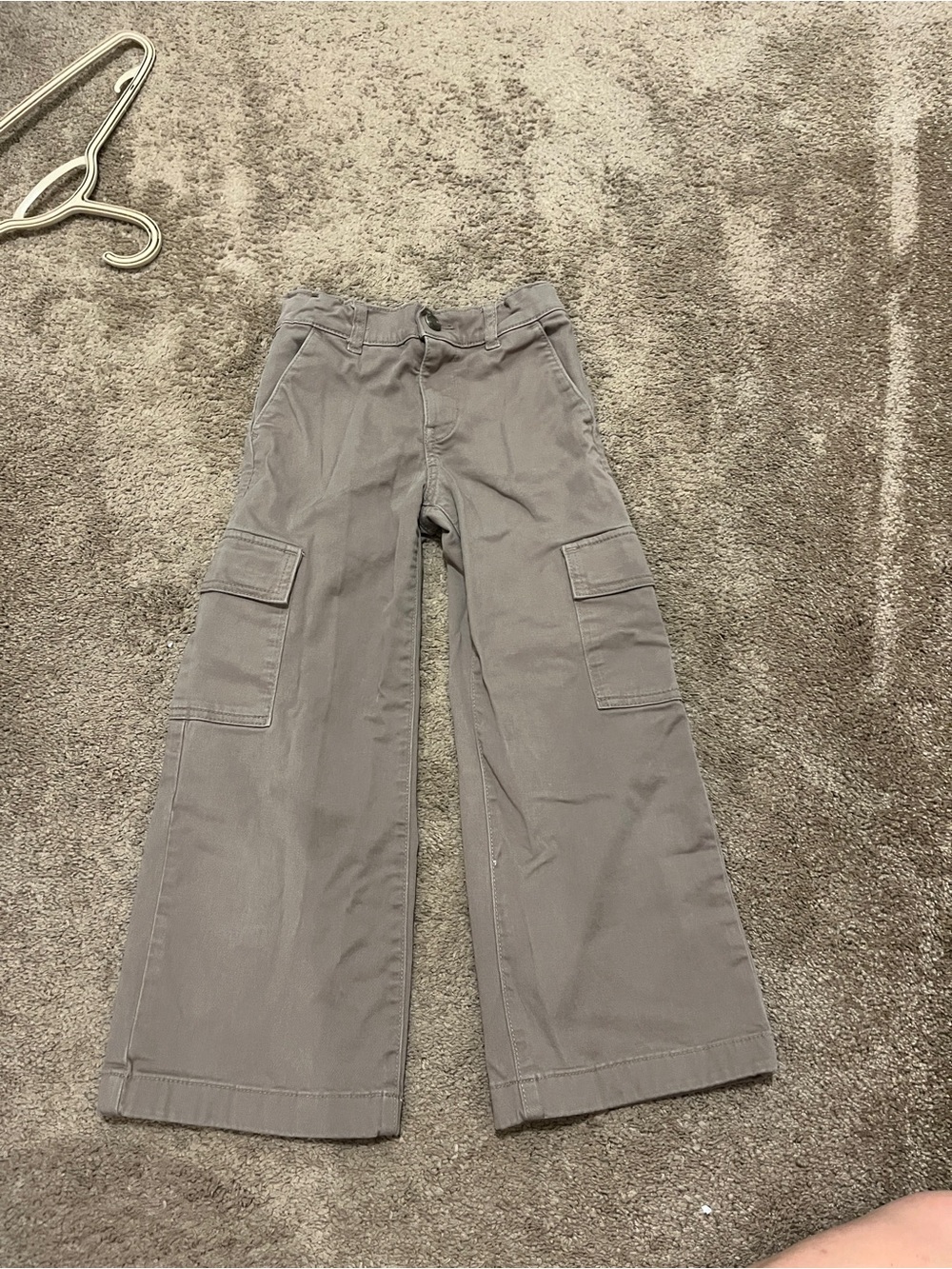 Kids Wide-Leg Cargo Pants - gray brown